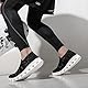 FLARUT Slip-On Sneakers Herren Damen Sportschuhe Laufschuhe Fitness Jogging Leichtgewichts Walkingschuhe Turnschuhe Atmungsaktiv Freizeitschuhe Straßenlaufschuhe(Klassisches Schwarz,38)