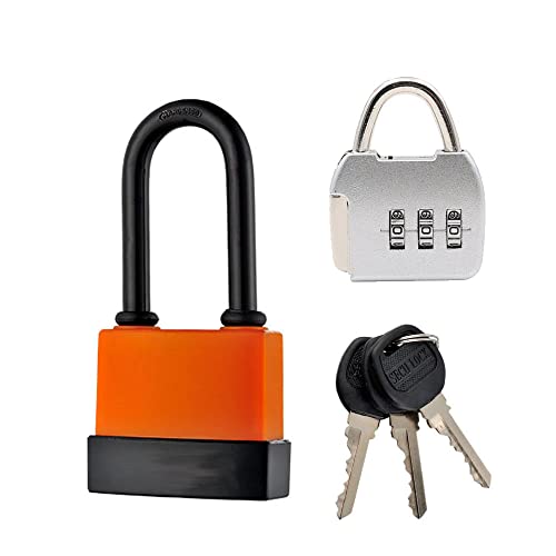 Vorhängeschlösser mit Schlüssel, 45mm Langer Bügel Wasserdicht Vorhängeschloss mit 3 Schlüsseln, Vorhängeschloss für Gym Locker/Schule/Garage/Zaun/Schuppen