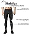CW-X Men's Stabilyx Joint Support Compression Tights, Pants for Running and Recovery, 225809A, Black, Small