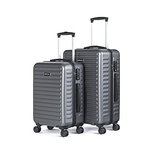 Image of THE ASSEMBLY Hard-Sided Medium Check in 24 Inches & Cabin Luggage 20 Inches Polycarbonate Set of 2 - Premium Trolley Bags- Grey