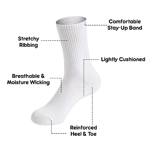 Winterlace Cotton Crew Socks 12 Pairs, Mens Womens Bulk Pack Casual Sport Sock4