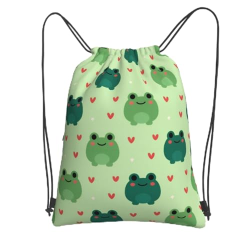 Dujiea Drawstring Backpack Adjustable Cartoon Frog Gym Bag Sackpack Cinch Sports Backpack For Men Women Shopping Yoga Swimming Traveling