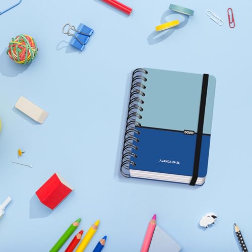 Miniatura 7 de Dohe - Agenda Escolar 2024 2025 - Día Por Página, Tamaño A6 12x17 Cm , Cierre Anillas Y Goma, Español E Inglés, 4 Páginas De Pegatinas, Septiembre A Junio, Material Escolar - Duo Azul
