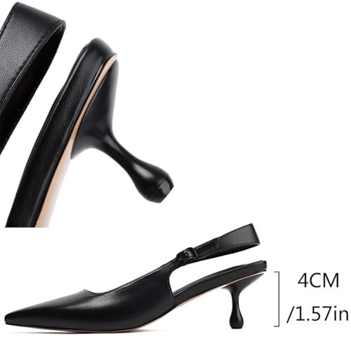 FIFSY Womens Slingback Kitten Heels Colsed Toe Low Heel Pumps Pointed Toe Ankle Strap Dressy Wedding Party Dress Shoes3
