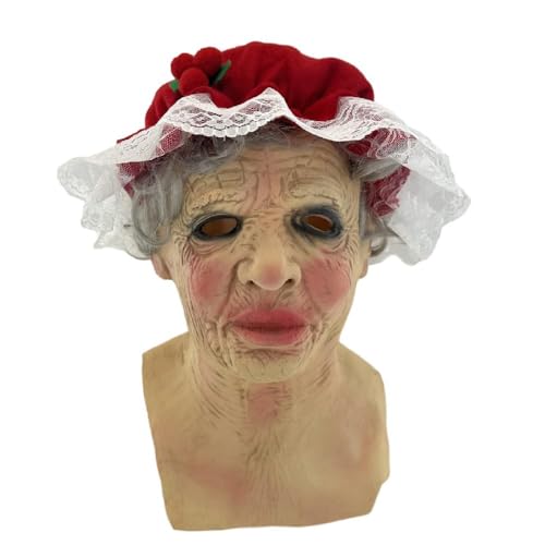 Masque de Père Noël pour fête d'Halloween en latex avec barbe et fournitures de déguisement complet