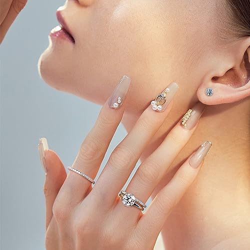 MOOSEA 3ct Moissanite Engagement Ring for Women - 14K White Gold Vermeil 6 Claw Round Solitaire Wedding Promise Ring4