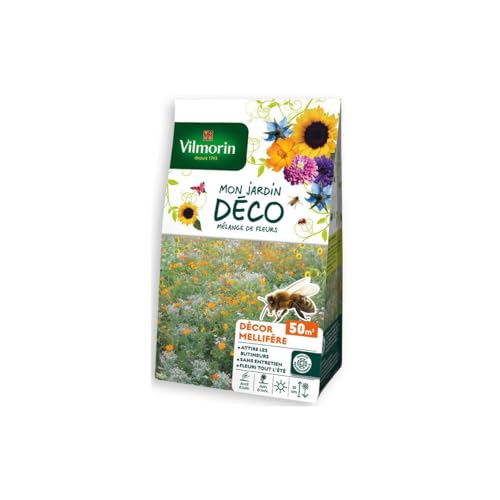Vilmorin-Mélange de Fleurs méllifères - semences pour plantations - Fleurs Basses 30 cm annuelles pour 50m²- Fleurs Riches en Nectar pour Nourrir Les Abeilles