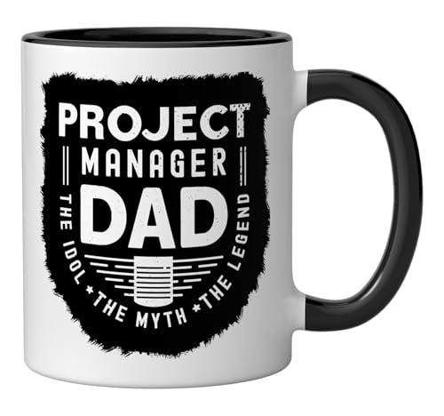 Taza cerámica Project Manager Dad 11 oz negro/blanco miniatura 2