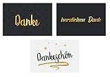 3 Stück Premium Dankeskarten (Klappkarten) mit 3 Umschlägen, Danke, Dankeschön, Karten, Dankekarten, Hochzeit, Geburt, Baby, Taufe, Abschied, Geburtstag, Jubiläum