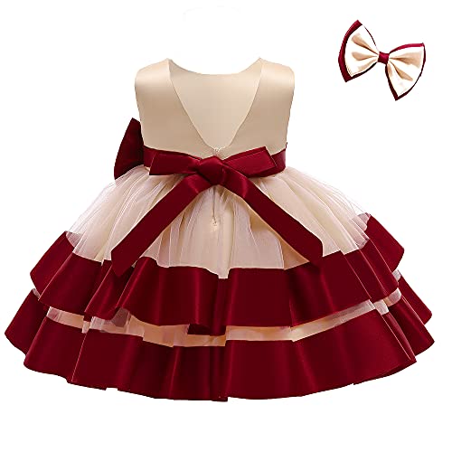 Image of 3M-6T Baby Girl Ruffle Lace Backless Pageant Dress Toddler Tutu Gown Flower Tulle Party Dresses
