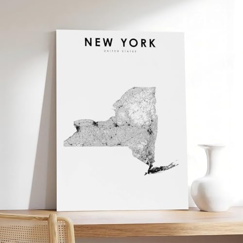 Carte de New York poster sur toile QOGDAF idéal pour salon et bureau moderne - 7
