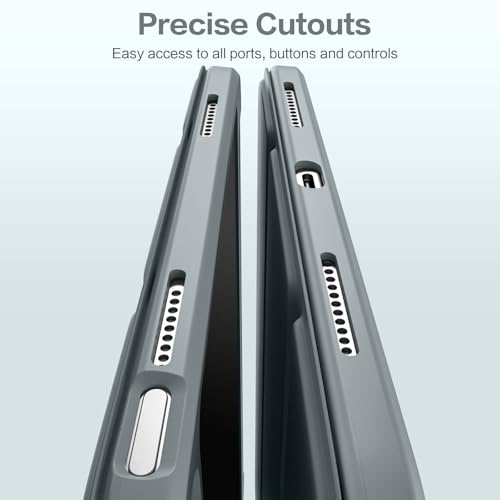 Image of Wenlaty Compatible with iPad (A16) 11th Generation Case 11 Inch 2025, for iPad 10th Generation Case 10.9 Inch 2022 with Pencil Holder, Trifold Stand Protective Clear Back, Auto Wake /Sleep, Space Gray
