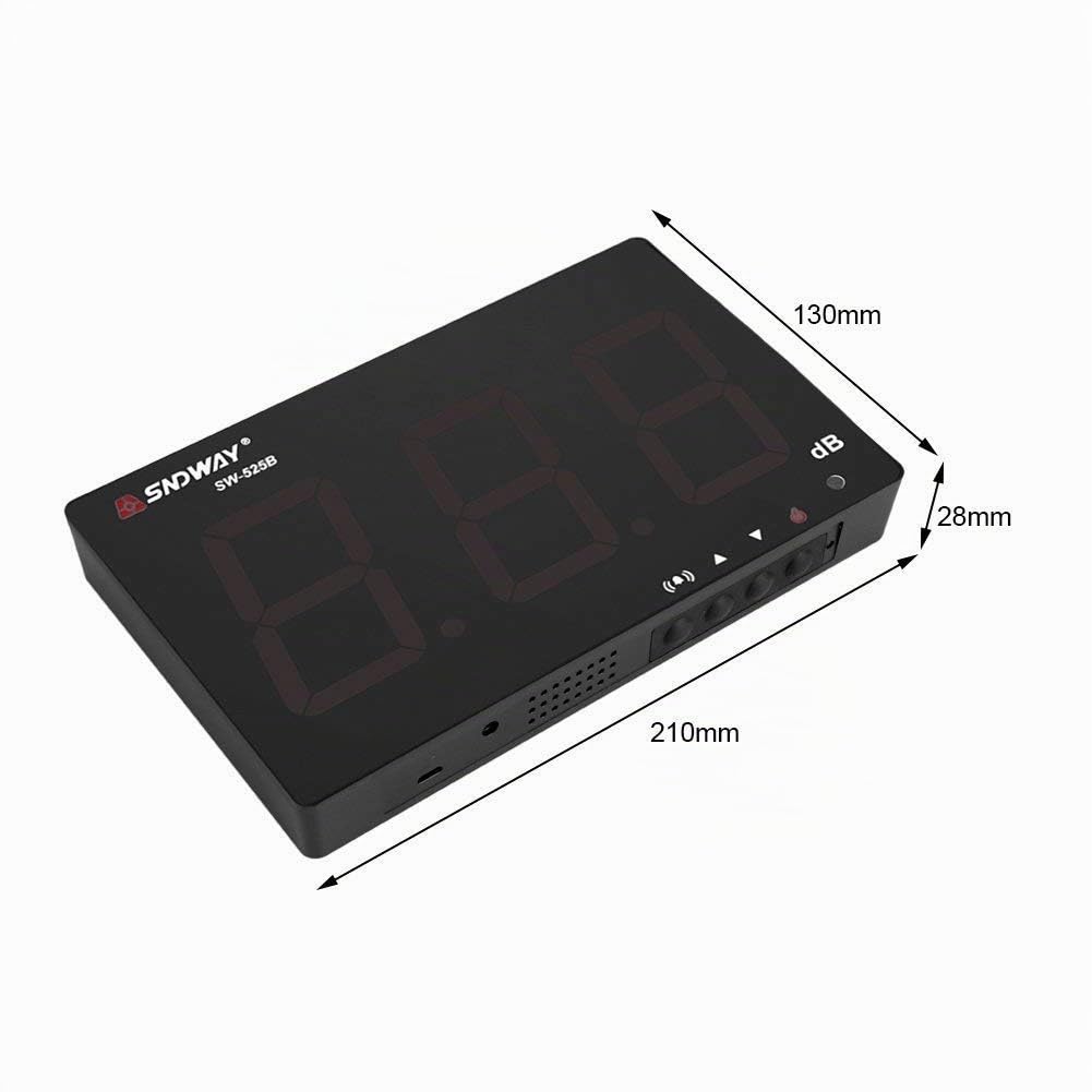 Zerodis Sonomètre Professionnel avec Seuils d'Alarme Fixés Décibelmètre Numérique LCD Portable 30~130 DB Décibel Testeur de Mesure de Bruit avec Enregistreur de Données