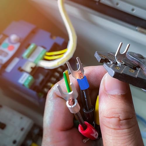 Conectores de crimpado de 140 unidades con terminales de pala y anillo para cables eléctricos 6