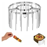 Gitter Für Heißluftfritteuse 360° Wärmezirkulation Grillrost Heißluftfritteuse Geeignet für den Grill in der heimischen Küche,RoundGrill(24Skewers)