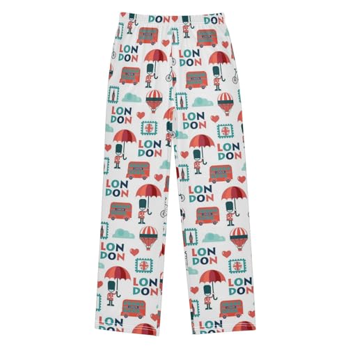 London Bicycle Boys Long Pants Soft Trousers Elastic Waist Kids Lounge Bottoms with Pockets S-XL