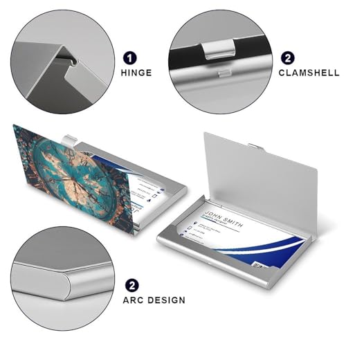 Slim Metal Business Card Holder - Creating Magical Time Aluminum Alloy Card Case with Buckle Closure, Holds 20 Cards & Cash, Professional Credit Card Size ID Holder for Men Women Gift4