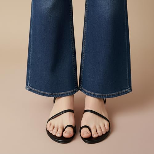 Image of CUSHIONAIRE CHAI Flat Strappy Sandals for Women, Comfortable Dressy Summer Slip-On Sandal with Memory Foam