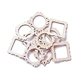 Airssory 100-Pieces 48~64mm Undyed Wood Photo Frame Pendants Wooden Cutout Unfinished Necklace...