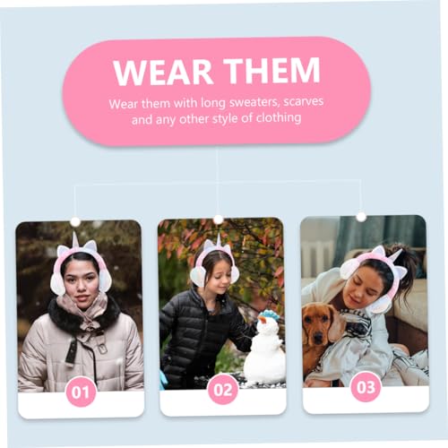 Orejeras protectoras cálidas de invierno para niñas de unicornio 6