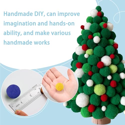 image for MORFEN 150 Pieces Pom Poms, 1 Inch White Craft Pom Poms, Fuzzy Pompom 