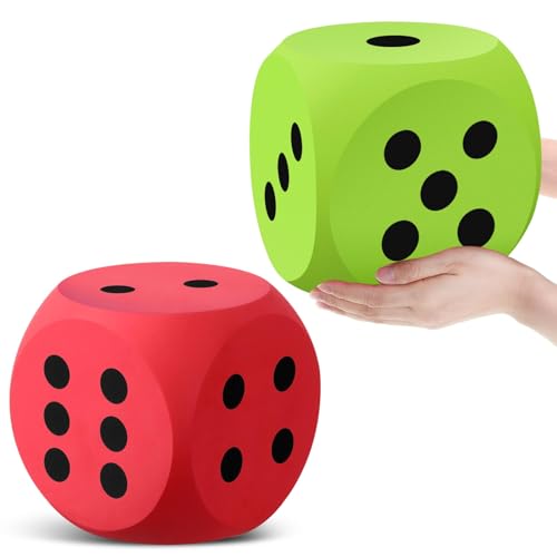 Shappy Dados de espuma de 7.9 pulgadas, juguete educativo grande Kawaii, dados gigantes decorativos de espuma EVA, bloques de construcción cuadrados grandes para sesiones de aprendizaje de juegos de