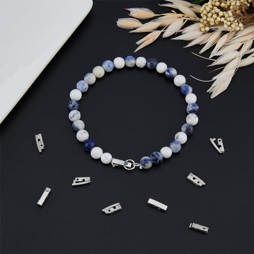 Superfindings FIND-FH0005-67-US22 16Pcs Bracelet Clasps Alloy Necklace Clasps 316 Surgical Stainless Steel Jewelry Fold Over Clasps thumb #3
