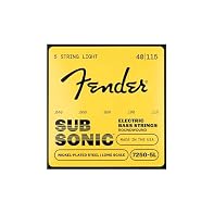 String Gauge 72505L: .040, .060, .080, .100, .115 Suitable for 5 string Electric Basses Only. Fender 7250 nickel-plated steel strings combine the high output and dynamic sound of steel with the smooth feel of nickel. These roundwound strings are brig...