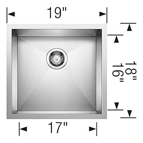 Blanco 516209 16-Inch Precision Large Single Bowl Undermount Sink, Stainless Steel #TOP1