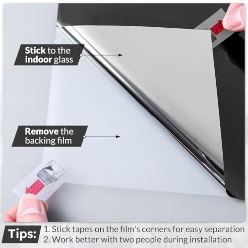 Rabbitgoo B0D1X7ZQKL One Way Window Film Daytime Privacy Mirror Window Tint thumb #6