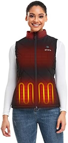ORORO [Upgraded Battery] Women's Heated Vest with Battery Pack, Lightweight Quilted Heating Vest (Black,M)