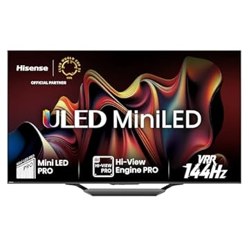 Hisense TV 55" Mini-LED 4K 55U72NQ, Smart TV VIDAA U7, Dolby Vision IQ, HDR 10+ Adaptive, 144Hz Game Mode PRO, Alexa Built-in, VIDAA Voice, Tuner DVB-T2/S2 HEVC 10, lativù 4K, 55'', 2024 U7 144Hz