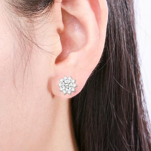 Boucles d'oreilles helix or blanc fleur moissanite pour illuminer votre style urbain - 2