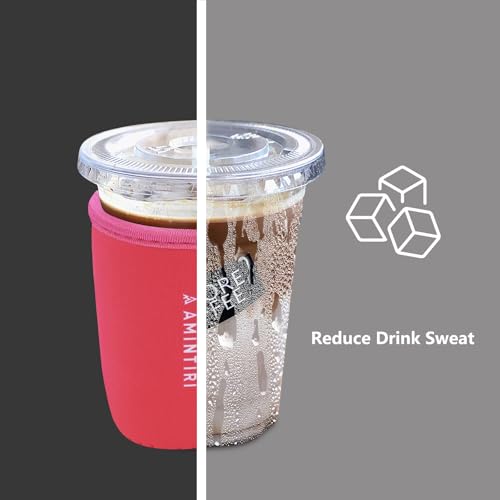 Image of 3 Pack Reusable Sleeve for Iced Coffee Cup, Coffee Neoprene Sleeve for Iced&Hot Drinks, Coffee Sleeve Compatible with Starbucks, Dunkin Coffee Cup. (Pinky Girl)