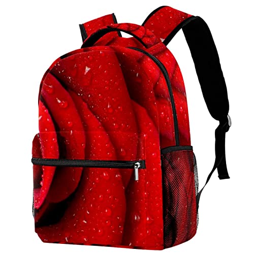 Sac à dos léger rose rouge pour livres d'école fille et garçon
