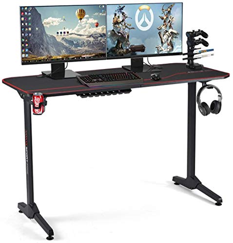 Get Discount 70% Price YOLENY 55inch Ergonomic Gaming Desk,PC Computer Table with Cup Holder & Headphone Hook,Cabling Management Racing Gaming Table