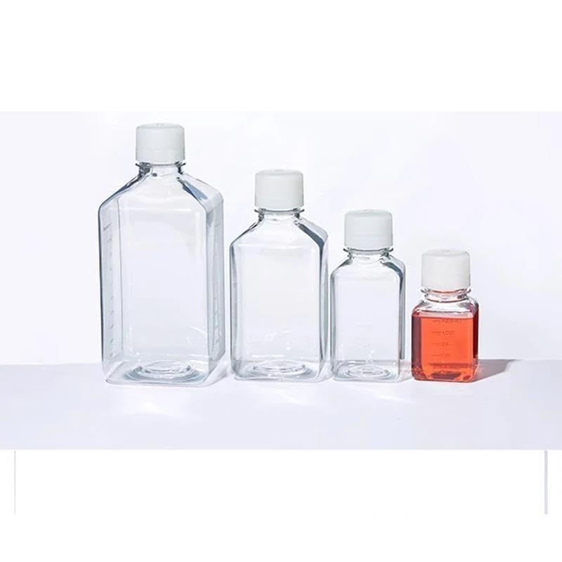 Botellas de cultivo cuadradas de PET (con graduaciones)