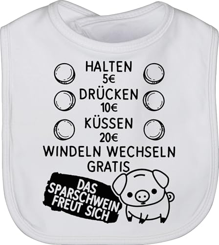 Baby Lätzchen - Sprüche - Preisliste mit Sparschwein - schwarz - Unisize...