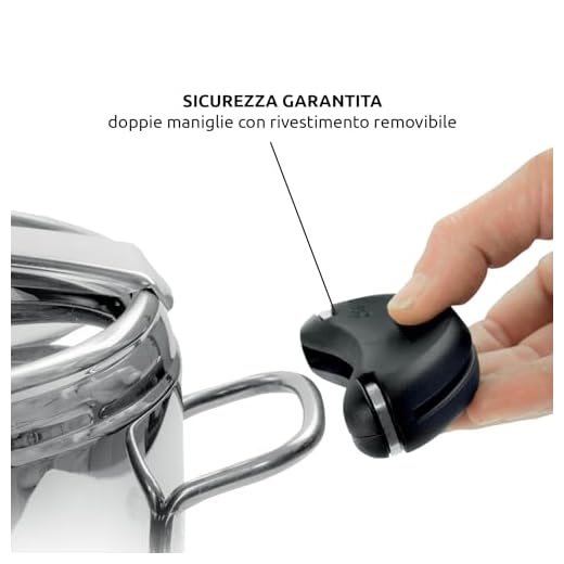 Lagostina Mia Pentola a Pressione 5 L in Acciaio Inox 18/10 Ø 22 cm, Pentola Induzione e Gas, Coperchio con Apertura Facilitata, Fondo a tre Strati, Lavabile in Lavastoviglie