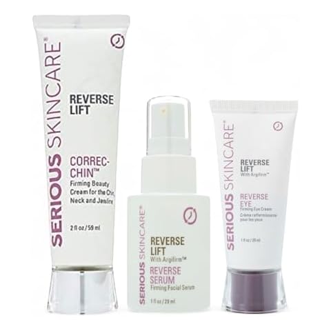 Serious Skincare Reverse Lift Trio Skin Firming Set - Tighten, Lift and Sculpt Face, Chin and Neck - Peptides - Hydrolyed Collagen - (3pack) Cover