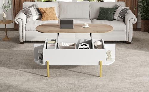 Mesa centro elevable 120x50x43cm ajustable para sala de estar de MDF 5