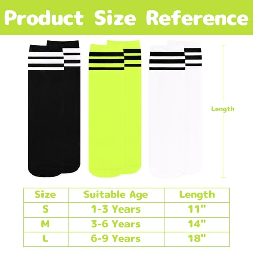 Image of Olreco 3 Pack Toddler Soccer Socks Kids Baseball Socks Boys Girls Softball Sock Youth Football Sock Athletic Accessories