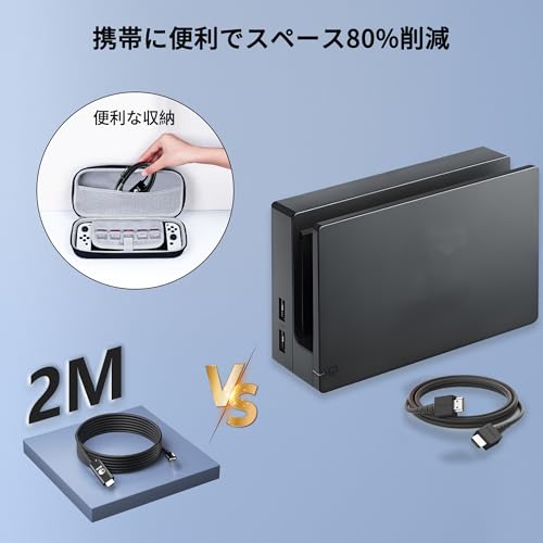 Switch ドック 純正直接にTV出力Hdmi Type-Cスイッチ4K&1080解像度/HDMI変換/type c PD充電/直接にTV出力多機能 アダプター小型 遅延なし 旅行 出張 持ち運び便利スイッチ/Switch OLED/ノートパソコン/タブレット/スマートフォンなどに対応 Switch Liteの互換性がない、Youtubeはサポートされていない