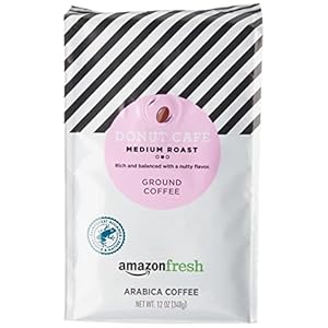 AmazonFresh Donut Café Ground Coffee, Medium Roast, 12 Ounce (Pack of 3)