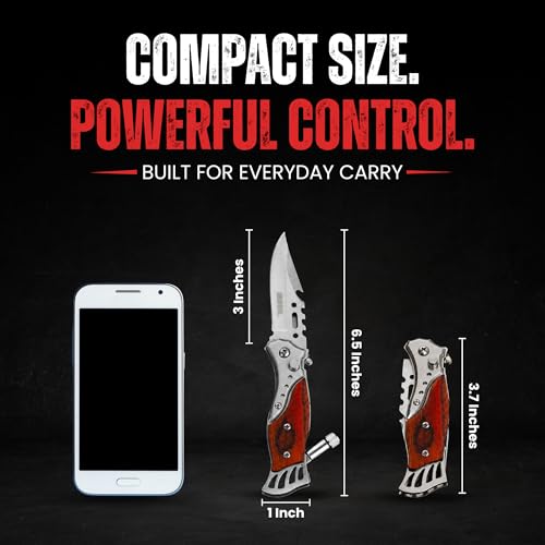 Image of RUAAL Utility Knife for Packaging, Carton Opening & Household Use | Folding Utility Cutting Tool | Stainless Steel Blade | Compact Multipurpose Cutter with Light