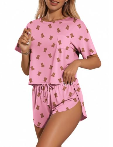 Image of Ekouaer Womens Pajama Sets Sexy Lounge Sets Side Split Short Pj Sets