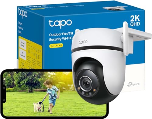 Tapo C520WS 2K(4MP) Caméra de Surveillance WiFi extérieur 360°, Vision Nocturne Couleur...