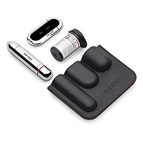 One Drop for Diabetes Health Kit with Bluetooth-Enabled Glucose Meter, Adjustable Lancing Device, Lancets, Test Strips, and Vegan Leather Carry Case