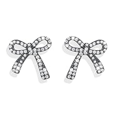 A8:black bow stud earrings