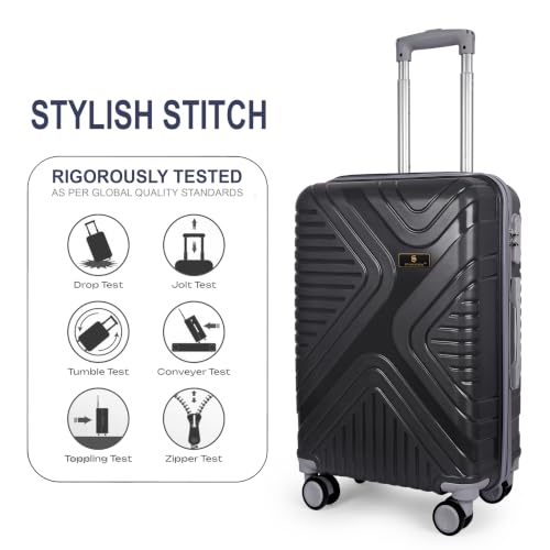 Image of Small Cabin Suitcase, Black, Polypropylene, 54 cm, 8 Spinner Wheels with Number Lock